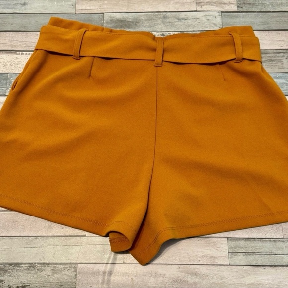 Women’s Mustard “Forever21” High-waisted Shorts with Belt | #A3 - Picture 7 of 12